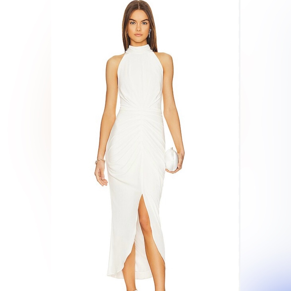 Aiifos Eloise Halter Velvet Dress